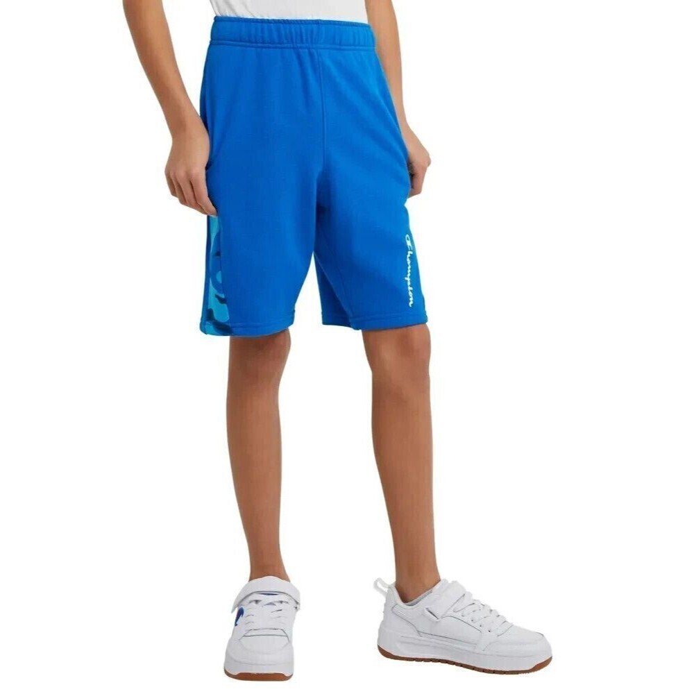 Champion Big Boy Terry Athletic Shorts w/ Camouflage Mall Bozzetto Blue XL 18-20